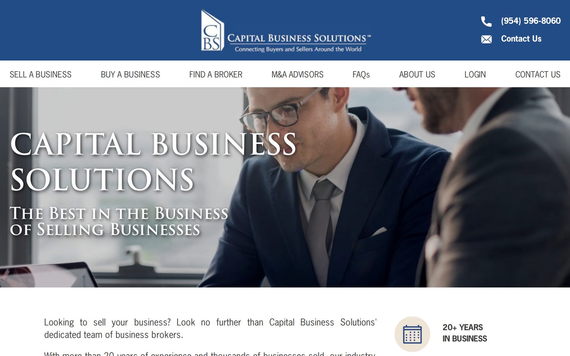 The Capital Business Solutions website